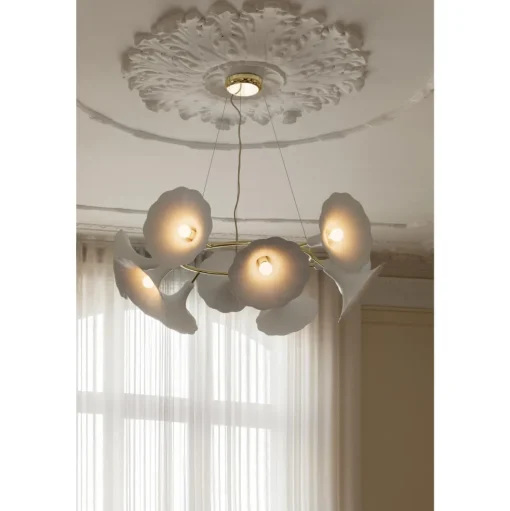 Nuura Petalii 10 Lysekrone Hvid/Poleret Messing
