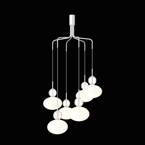 Nuura Rizzatto Cluster 6 Lysekrone Satin Sølv/Opal