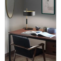 Oluce 1953 Bordlampe Sort/Satin Guld