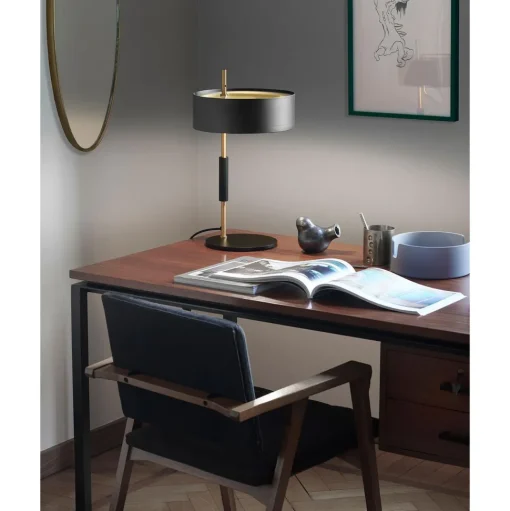 Oluce 1953 Bordlampe Sort/Satin Guld