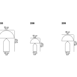 Oluce Atollo 239 Bordlampe 38 cm Sort