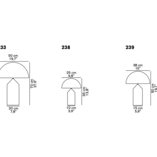 Oluce Atollo 239 Bordlampe 38 cm Sort