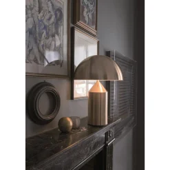 Oluce Atollo 233 Bordlampe 50 cm Guld