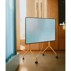Pedestal Moon Rollin' TV Stander Apricot