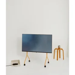 Pedestal Moon Rollin' TV Stander Apricot