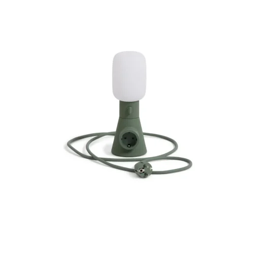 Pedestal Plug-In Lampe Skárm Mossy Green