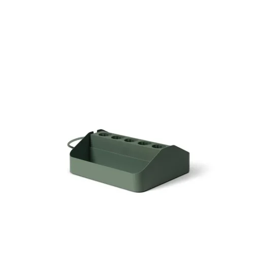 Pedestal Power Tray Double Mossy Green