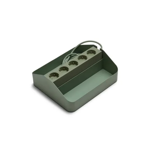 Pedestal Power Tray Double Mossy Green