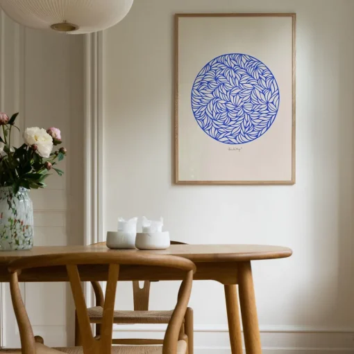 Peléton Papercut 05 Blue 50x70 Plakat