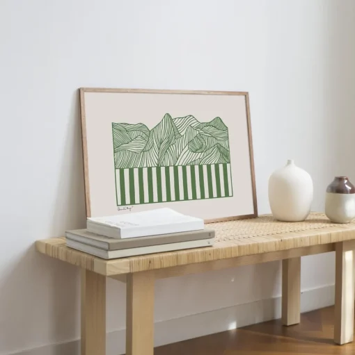Peléton Papercut 04 Green 50x70 Plakat
