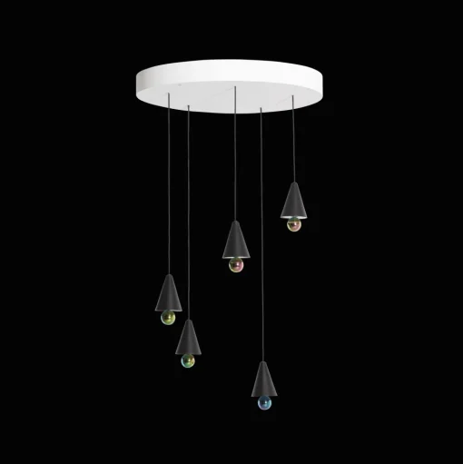 Petite Friture CHERRY LED Pendel System Rund 5 Stk. Ekstra Lille Sort
