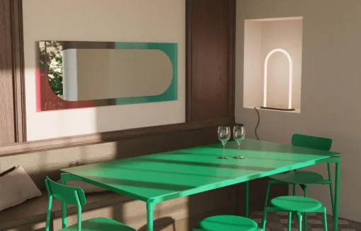 Petite Friture Wander Spejl 67x176 Emerald/Kirsebár