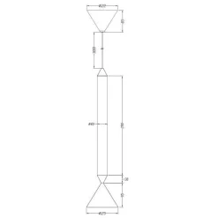 Pholc APOLLO 39 Pendel Pink/Poleret Messing