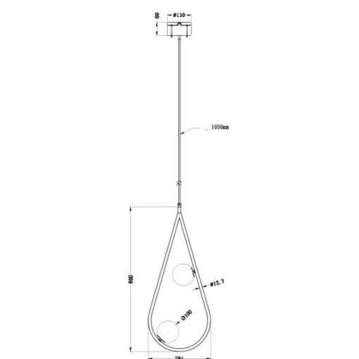 Pholc PEARLS 65 Pendel Messing/Blank Opal