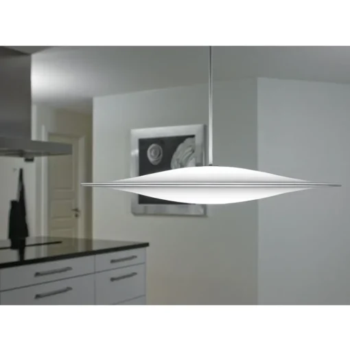 Piet Hein Sinus 550P Pendel Opal med Hvid Tekstil Ledning