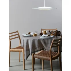 Piet Hein Sinus 550P Pendel Opal med Hvid Tekstil Ledning