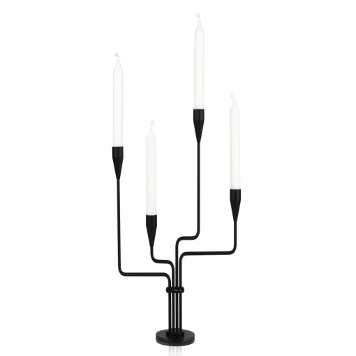 Piet Hein Sydkorset Lysestage H38 cm Sort