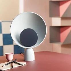 Please Wait to be Seated Blooper Table Lamp Navy Blue Dimmer