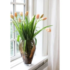 Ro Collection Crushed Glass Vase Stor Sepia Brown