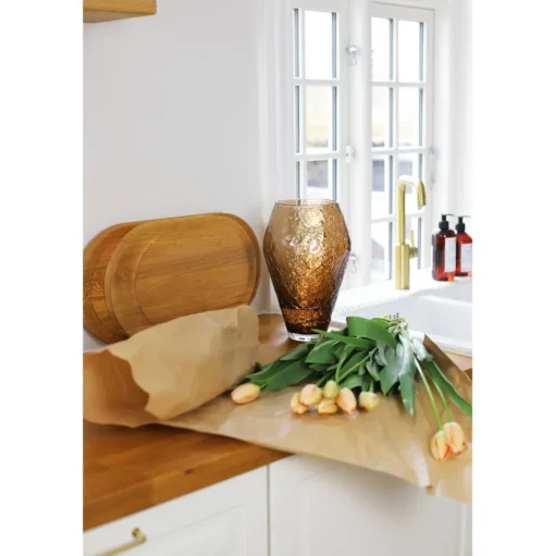 Ro Collection Crushed Glass Vase Stor Sepia Brown