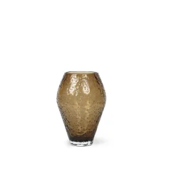 Ro Collection Crushed Glass Vase Lille Sepia Brown