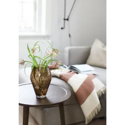 Ro Collection Crushed Glass Vase Lille Sepia Brown