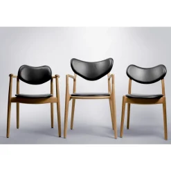 Ro Collection Hybrid Spisebordsstol Polstret Sortlakeret Bøg/Sort Láder