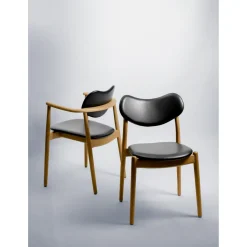 Ro Collection Hybrid Spisebordsstol Polstret Sortlakeret Bøg/Mørkebrun Láder