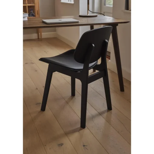 Ro Collection Pandora Spisebordsstol Polstret Sortlakeret Eg/Mørkebrun Láder