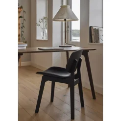 Ro Collection Pandora Spisebordsstol Polstret Sortlakeret Eg/Calvados Láder
