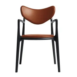 Ro Collection Salon Spisebordsstol Polstret Sortlakeret Bøg/Calvados Láder