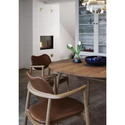 Ro Collection Salon Spisebordsstol Polstret Sortlakeret Eg/Sort Láder