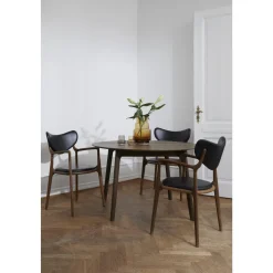 Ro Collection Salon Spisebordsstol Polstret Olieret Eg/Sort Láder
