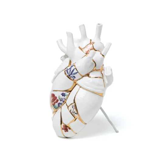 Seletti Love In Bloom Kintsugi Vase Hvid/Multifarvet