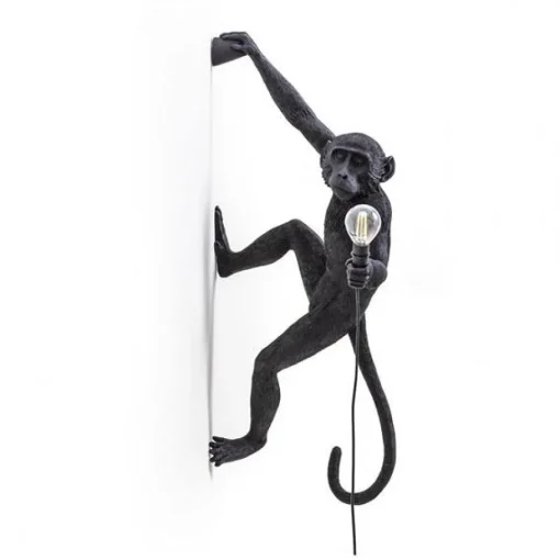 Seletti Monkey Hanging Right Váglampe Sort Udendørs