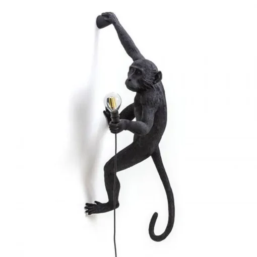 Seletti Monkey Hanging Right Váglampe Sort Udendørs