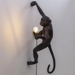 Seletti Monkey Hanging Right Váglampe Sort Udendørs
