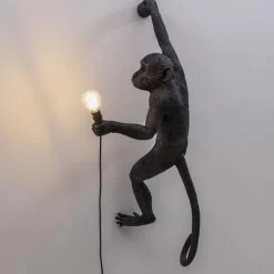 Seletti Monkey Hanging Right Váglampe Sort Udendørs