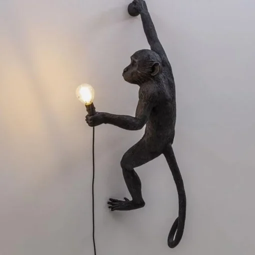 Seletti Monkey Hanging Right Váglampe Sort Udendørs