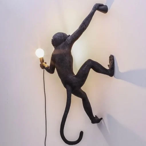 Seletti Monkey Hanging Right Váglampe Sort Udendørs