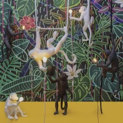 Seletti Monkey Hanging Right Váglampe Sort Udendørs