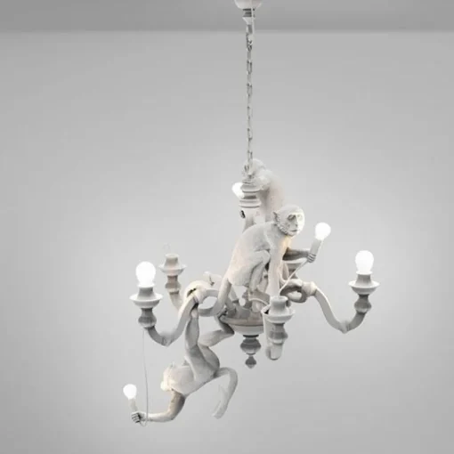 Seletti Monkey Lysekrone Hvid