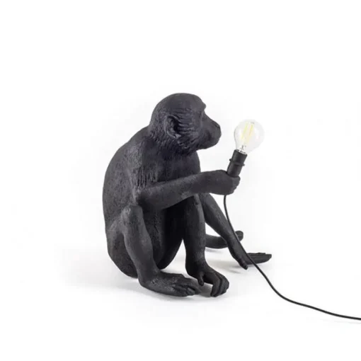 Seletti Monkey Sitting Bordlampe Sort Udendørs