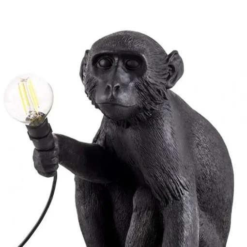 Seletti Monkey Sitting Bordlampe Sort Udendørs