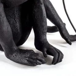 Seletti Monkey Sitting Bordlampe Sort Udendørs