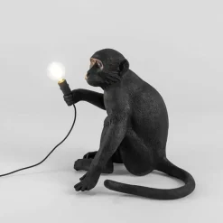 Seletti Monkey Sitting Bordlampe Sort Udendørs