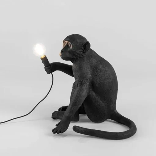 Seletti Monkey Sitting Bordlampe Sort Udendørs