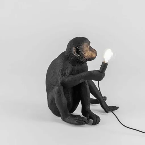 Seletti Monkey Sitting Bordlampe Sort Udendørs