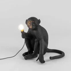 Seletti Monkey Sitting Bordlampe Sort Udendørs