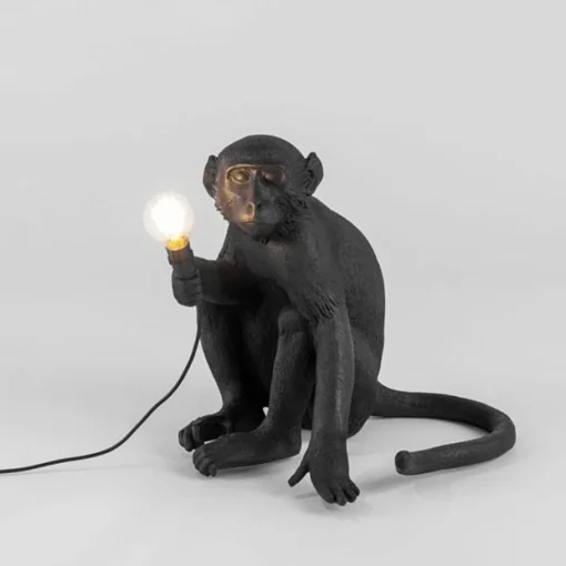 Seletti Monkey Sitting Bordlampe Sort Udendørs